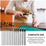 Nizirioo 15 Pièces Poinçon Creux En Cuir, Poinçon Creux En Acier Rond, Kit D'Outil De Poinçonnage Perforateur Cuir 0.5mm-6mm Set