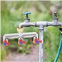 MEYAGOT Distributeur d'eau 3 Voies en Laiton, Raccord en Laiton 3/4 Pouces pour La Distribution d'eau avec Robinet À Bille 3 Rép
