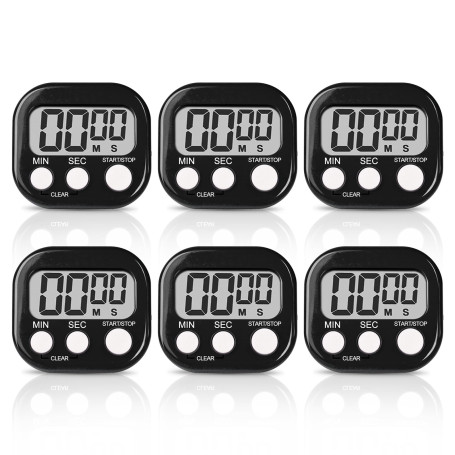 Lot de 6 minuteurs numériques de cuisine numériques