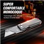 FLISSA Cutter Professionnel en Titane, Corps Monobloc CNC, Cutter Pliable Léger avec Manche en Aluminium et 10 Lames de Rechange