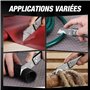 FLISSA Cutter Professionnel en Titane, Corps Monobloc CNC, Cutter Pliable Léger avec Manche en Aluminium et 10 Lames de Rechange