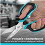 DURATECH Ciseaux Multifonctions 4 en 1, Ciseaux Robustes avec Lame Dentelée, Règle Intégrée, Coupe-Fil et Ouvre-Boîte, Idéal pou
