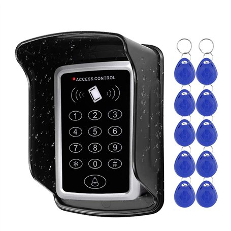 NN99 Lecteur de Carte EM du Clavier 125KHz du système de contrôle d'accès RFID + Couverture imperméable Anti-Pluie + 10pcs RFID