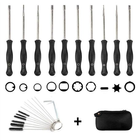 Jeu de 10 tournevis carburateur + sac EVA + brosse de nettoyage