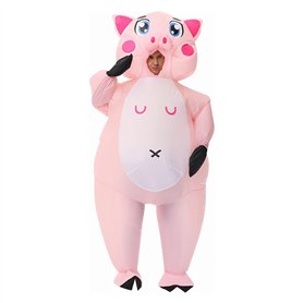 leiruo Déguisement Gonflable Cochon Costume de Cochon Gonflable pour Adulte Costume Gonflable Adulte Costume de Noël Halloween C