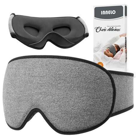 INNELO Masque de sommeil en coton pour les personnes dormant sur le côté