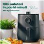 BELLA Friteuse à Air Manuelle de 3 L, Multifonction 5-en-1 avec Plateau et Panier Antiadhésifs Amovibles et Lavables au Lave-vai
