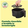 BELLA Friteuse à Air Manuelle de 3 L, Multifonction 5-en-1 avec Plateau et Panier Antiadhésifs Amovibles et Lavables au Lave-vai