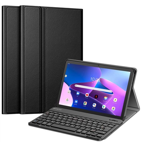 FINTIE Clavier pour Lenovo Tab M10 (3rd Gen) 10.1 Pouces 2022 (TB328) - [AZERTY Français] Housse Fine Multiposition