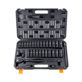 VEVOR Jeu de Douilles à Choc 1/2" Jeu de 26 Douilles à Impact avec Outil à Cliquet 6 Pans en Acier Allié CR-V HRC 42-48 Solide R