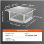 VEVOR Chapeau de Cheminée 432x432 mm Chapeau de Conduit Cheminée Base Carrée Acier Inoxydable 304 Couvercle Bouchon Protection A