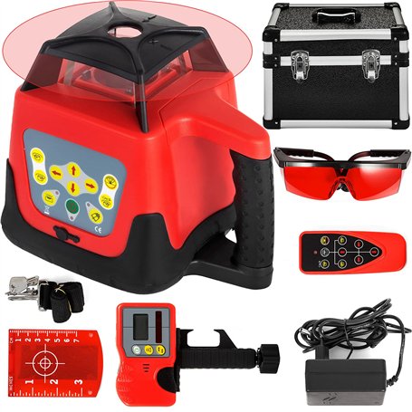 VEVOR Niveau Laser Autonivelant Balayage Rotative 360° Laser Ligne Verticale Horizontale Rouge Travail 500 m pour Construction d