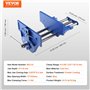 VEVOR Étau à Bois Ouverture de Mâchoire 335 mm Étau d'Établi pour Travail du Bois en Fonte Robuste 600x270x195 mm avec Levier de