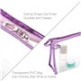 Qkurt Lot de 5 Trousses de Maquillage Transparentes et étanches avec Fermeture éclair - en PVC - pour Les Vacances, Les Voyages,