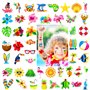 Konsait 96 Pcs Piscine de plage d'été Hawaiian Luau Faux Tatouages Temporaires Tattoos Tatouages Éphémères Autocollants pour enf