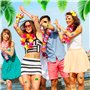Konsait 96 Pcs Piscine de plage d'été Hawaiian Luau Faux Tatouages Temporaires Tattoos Tatouages Éphémères Autocollants pour enf