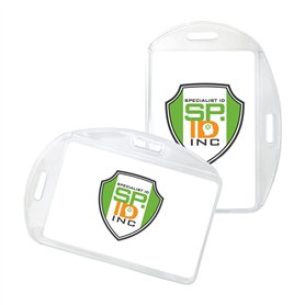 Lot de 10 porte-badges horizontaux ou verticaux en plastique transparent transparent de 5
