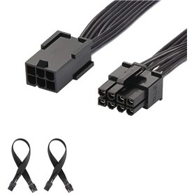 J&D 2-Pack PCIe 6 Pin vers PCIe 8 Pin Câble Adaptateur de d'alimentation