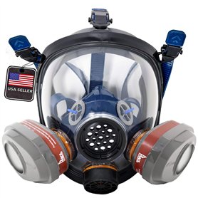PT-101 Respirateur intégral à vapeur organique et particules – Double filtration au charbon actif – Protection complète des yeux
