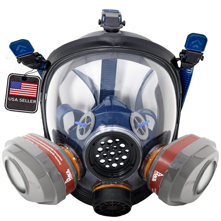 PT-101 Respirateur intégral à vapeur organique et particules – Double filtration au charbon actif – Protection complète des yeux