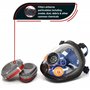 PT-101 Respirateur intégral à vapeur organique et particules – Double filtration au charbon actif – Protection complète des yeux