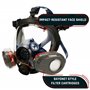 PT-101 Respirateur intégral à vapeur organique et particules – Double filtration au charbon actif – Protection complète des yeux