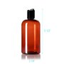 ljdeals Lot de 2 bouteilles vides en plastique ambré de 200 ml avec couvercles noirs à disque noir rechargeables pour shampooing