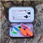 TinTackle Pro – Kit de survie compact avec mini moulinet | Équipement de pêche d'urgence ultraléger pour le camping, la randonné