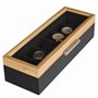 CASE ELEGANCE Boîte à Montres en Bois Massif Noir et Beige