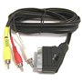 PremiumCord Câble péritel vers 3 x RCA mâle vers mâle avec Interrupteur in/Out Noir 1