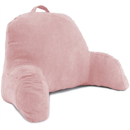 Deluxe Comfort Repose-lit en microsuède – Coussin de dossier avec accoudoirs – Oreiller de repos de lit – Chaise longue de lectu