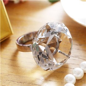 Besot Décoration de Mariage 8 cm Cristal Verre Grand Diamant Bague Romantique Proposition Mariage Accessoires Maison Ornements f