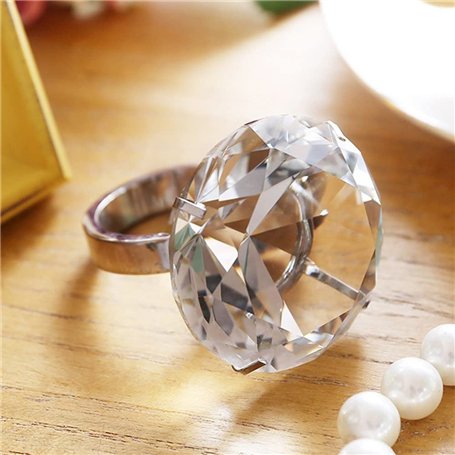 Besot Décoration de Mariage 8 cm Cristal Verre Grand Diamant Bague Romantique Proposition Mariage Accessoires Maison Ornements f