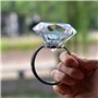 Besot Décoration de Mariage 8 cm Cristal Verre Grand Diamant Bague Romantique Proposition Mariage Accessoires Maison Ornements f