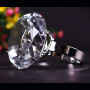 Besot Décoration de Mariage 8 cm Cristal Verre Grand Diamant Bague Romantique Proposition Mariage Accessoires Maison Ornements f