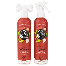 Pet Head Shampoing et spray pour chien | Édition des fêtes | Châtaigne grillée au parfum de cannelle | Shampooing pour chiens à
