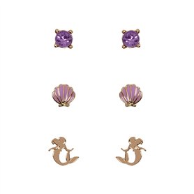 Disney Princess The Little Mermaid Purple & Gold Trio Earring Set SH00702YRVL