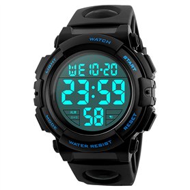Nicoone Montre numérique pour homme - Étanche jusqu'à 50 m - Avec alarme