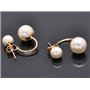 Crystalline Azuria Femme Boucles d'Oreilles Double Oreille Veste 18ct Plaqué Or Rosé avec Blancs imitation Perles