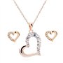 Crystalline Azuria Femme Ensemble en Coeur Collier et Clous Boucles d'Oreilles 18ct Plaqué Or Jaune avec Cristaux Blancs