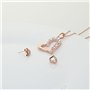 Crystalline Azuria Femme Ensemble en Coeur Collier et Clous Boucles d'Oreilles 18ct Plaqué Or Jaune avec Cristaux Blancs