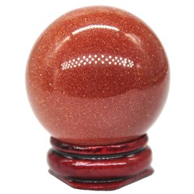 ZNTIHZ Boules De Cristal Décoratives Décoration de Boule de Massage de Pierre précieuse de Cristal de Sable de Goldstone Rouge d