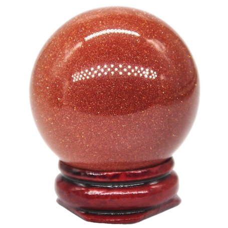 ZNTIHZ Boules De Cristal Décoratives Décoration de Boule de Massage de Pierre précieuse de Cristal de Sable de Goldstone Rouge d