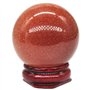 ZNTIHZ Boules De Cristal Décoratives Décoration de Boule de Massage de Pierre précieuse de Cristal de Sable de Goldstone Rouge d
