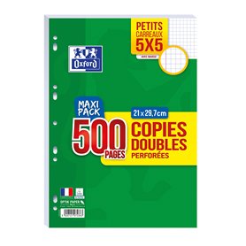 OXFORD Lot de 500 Pages Copies Doubles Perforées A4 (21 x 29