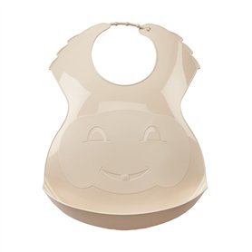 THERMOBABY Bavoir Semi-Rigide Avec Récupérateur - Fabriqué En France - Marron Glacé