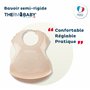 THERMOBABY Bavoir Semi-Rigide Avec Récupérateur - Fabriqué En France - Marron Glacé