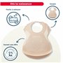 THERMOBABY Bavoir Semi-Rigide Avec Récupérateur - Fabriqué En France - Marron Glacé