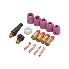 RCBCPLGLNK 16pc Tig Kit de lentille for gaz résistant for la Torche de Soudure WP-17/18/66 TIG Chalumeau Buse de soudage