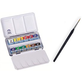 Van Gogh - Aquarelle 12 Demi-Godets set metal + 1 pinceaux